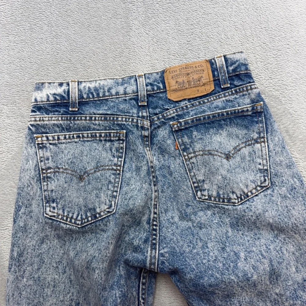 Vintage Levi's 80s Jeans Mens 31 Blue 305 Straight Acid Orange Tab Made in USA